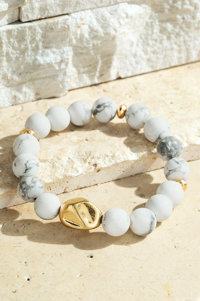 White & Gold Stone Bracelet