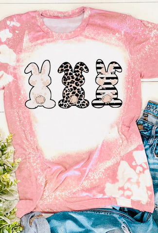 Pink Bleached Bunny Tee