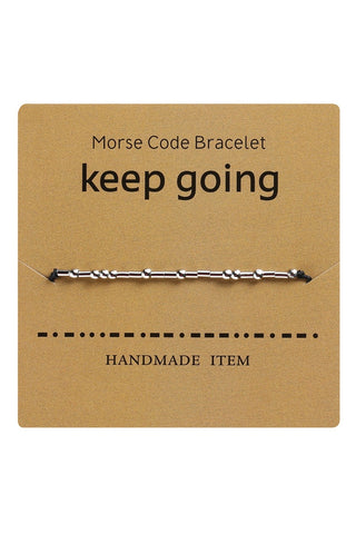 Keep Going Morse Code Bracelet