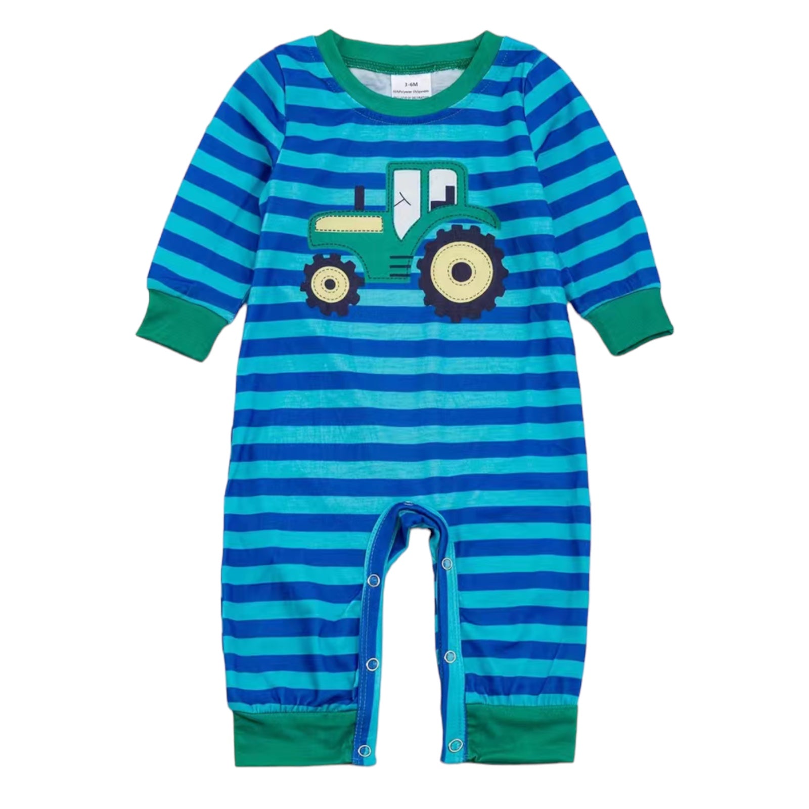 Blue Striped Tractor Outfit