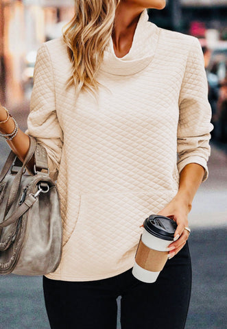 Apricot Quilted Sweatshirt