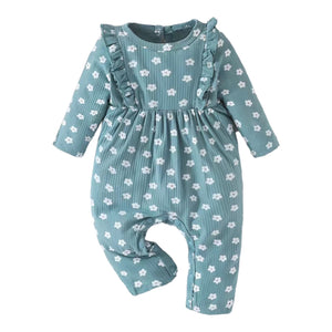 Baby Girl Blue Floral Outfit