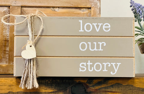 Love Our Story Wood Book Set