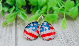 American Flag Lever Earrings
