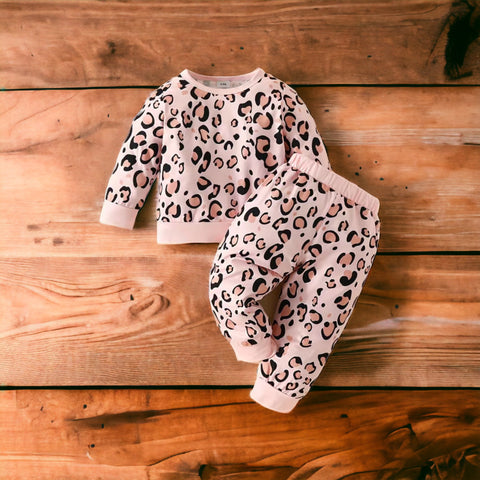 Baby Girl Pink Leopard Outfit