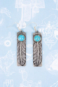 Silvertone Feather Earrings